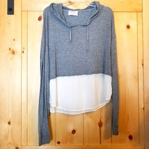 The Beginning of...Colorblock Drawstring Lightweight Hoodie Shirt